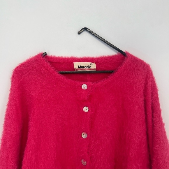 Anthropologie Maronie Faux Fur Fuzzy Soft Luxe Button Front Sweater Cardigan - Picture 1 of 8